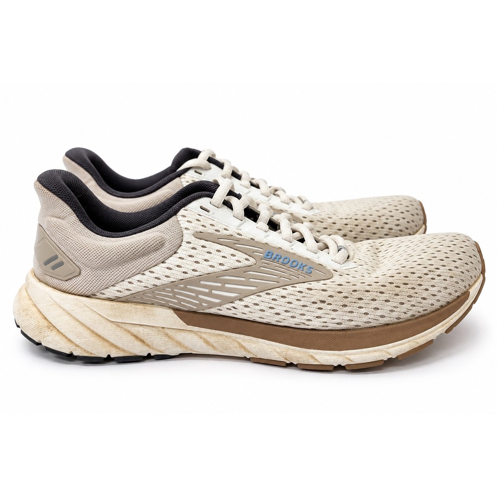 Brooks Anthem 5 Running Shoes Womens 7 Cream Tan 1204031B131 Mesh Sneakers